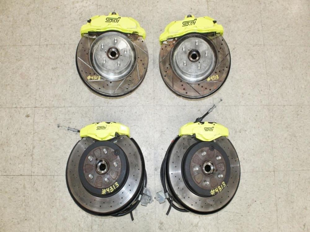 2018-2021 Subaru WRX STI OEM 6Pot 2Pot Brembo Brakes Calipers Rotors Spindles : Image 4