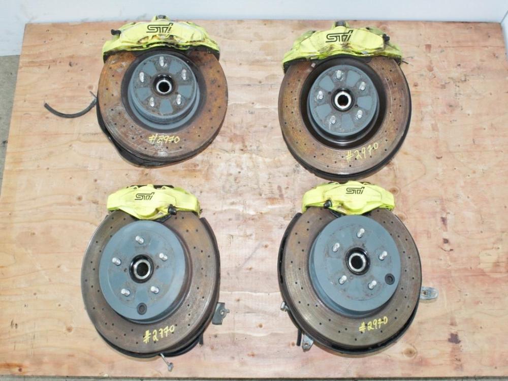 2018-2021 Subaru WRX STi OEM Brembo Brakes Front & Rear Sprindles Set: Image 1